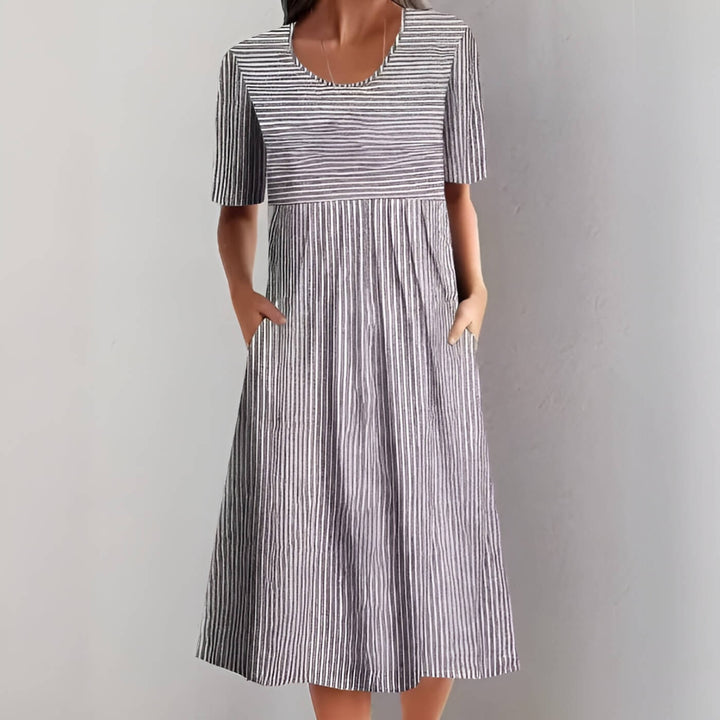 Kaylene - Elegant Striped Midi Dress