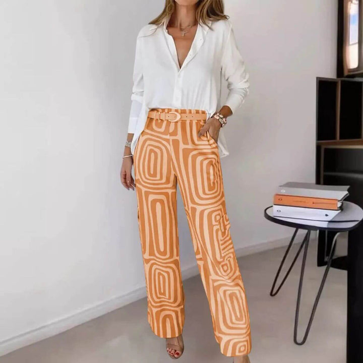 Micaela – Stylish Blouse and Trouser Set with Belt