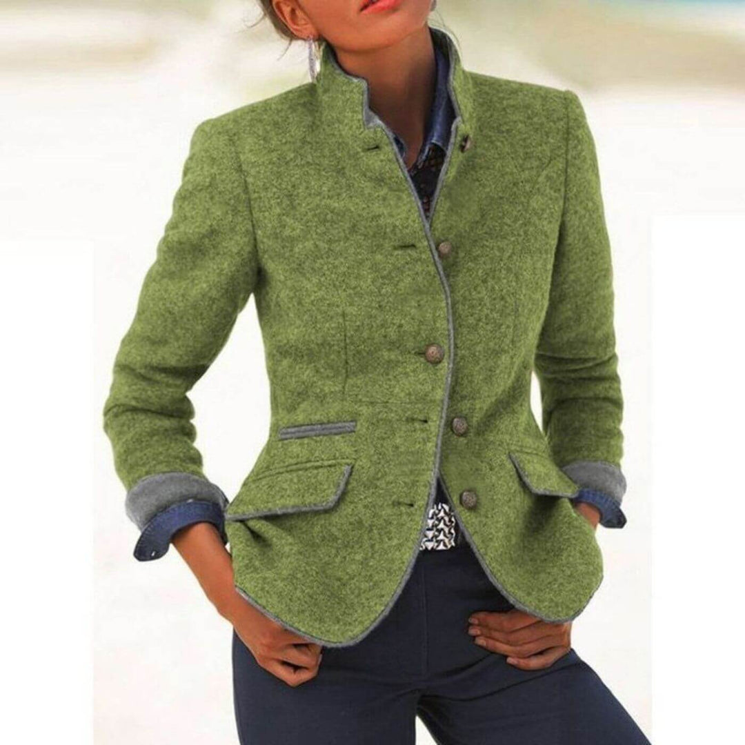 Michelle - Vintage Stand Collar Coat
