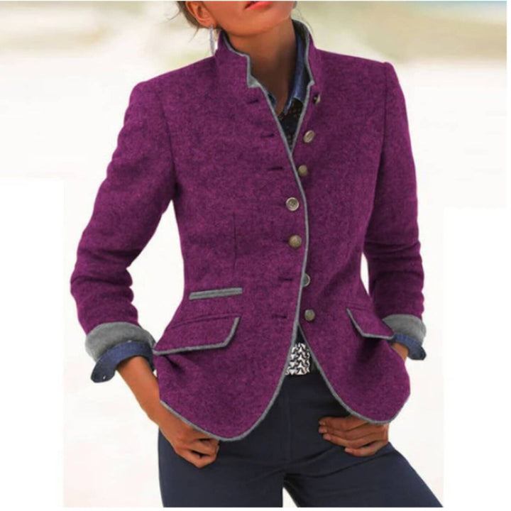 Michelle - Vintage Stand Collar Coat