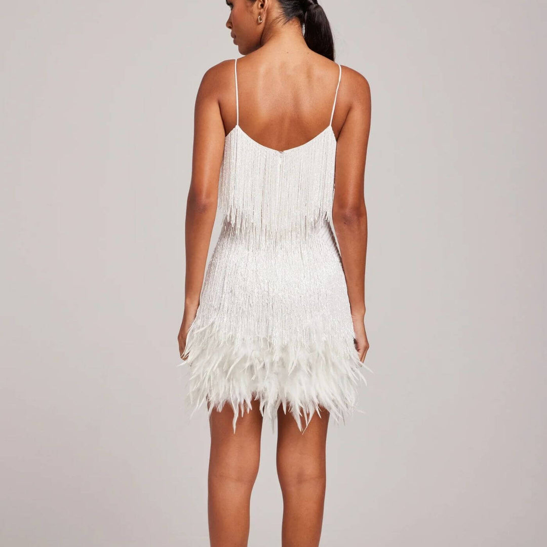 Miranda – Stylish Feather Mini Dress