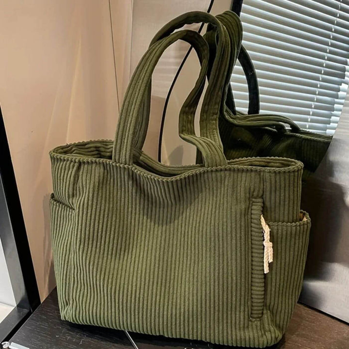Nancy – Stylish Corduroy Tote Bag