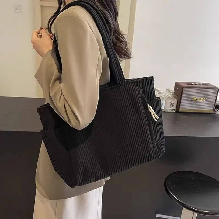 Nancy – Stylish Corduroy Tote Bag