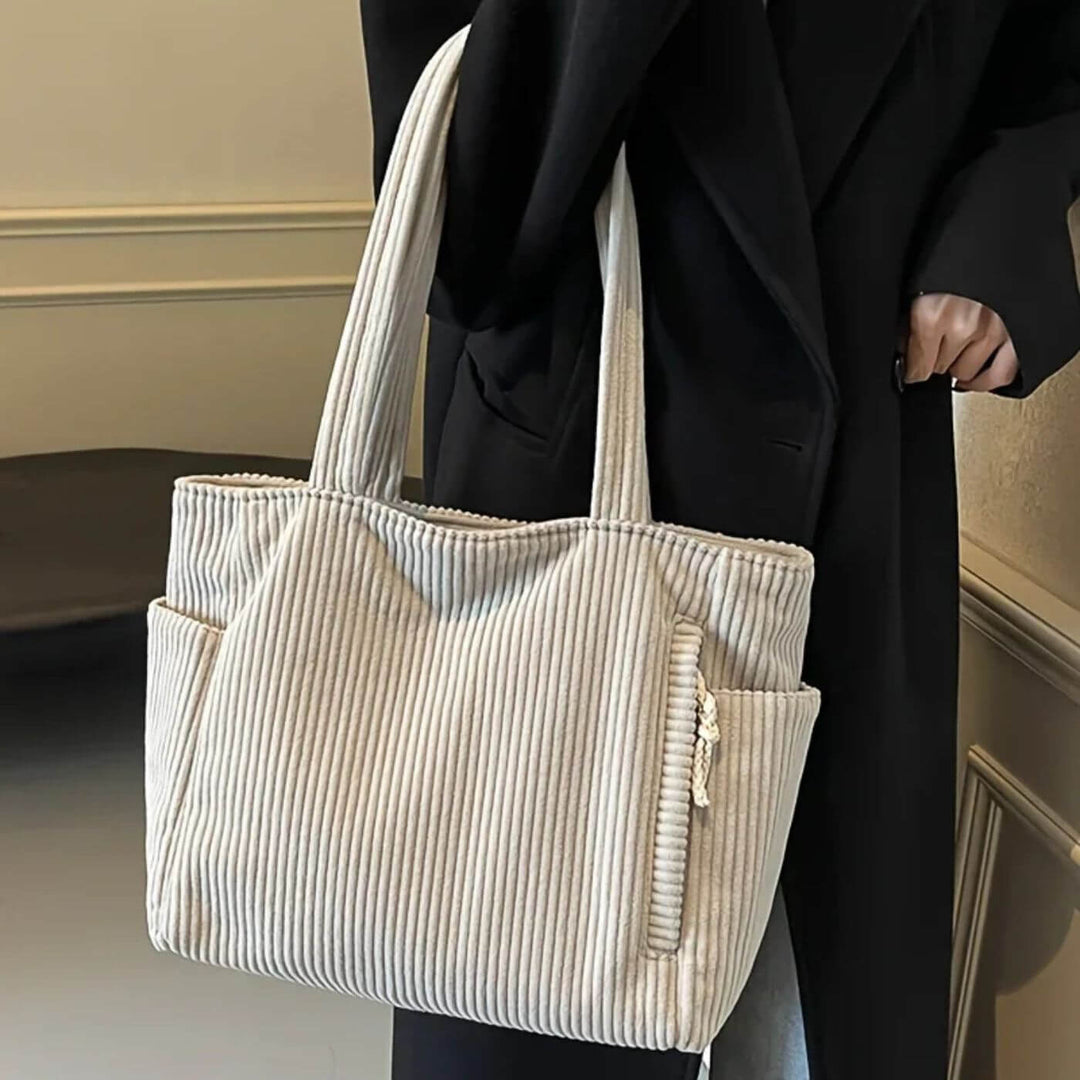 Nancy – Stylish Corduroy Tote Bag