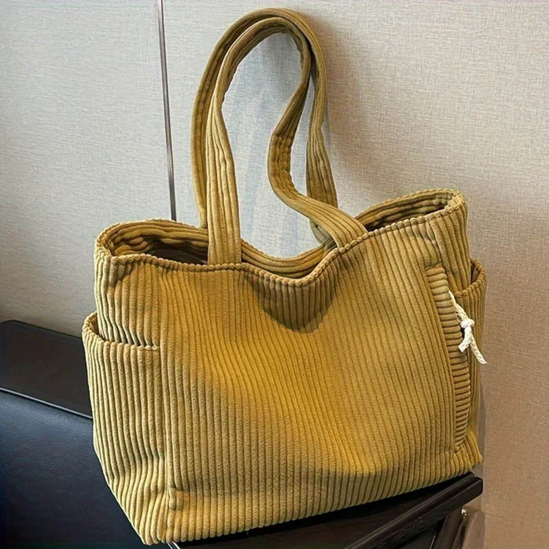 Nancy – Stylish Corduroy Tote Bag