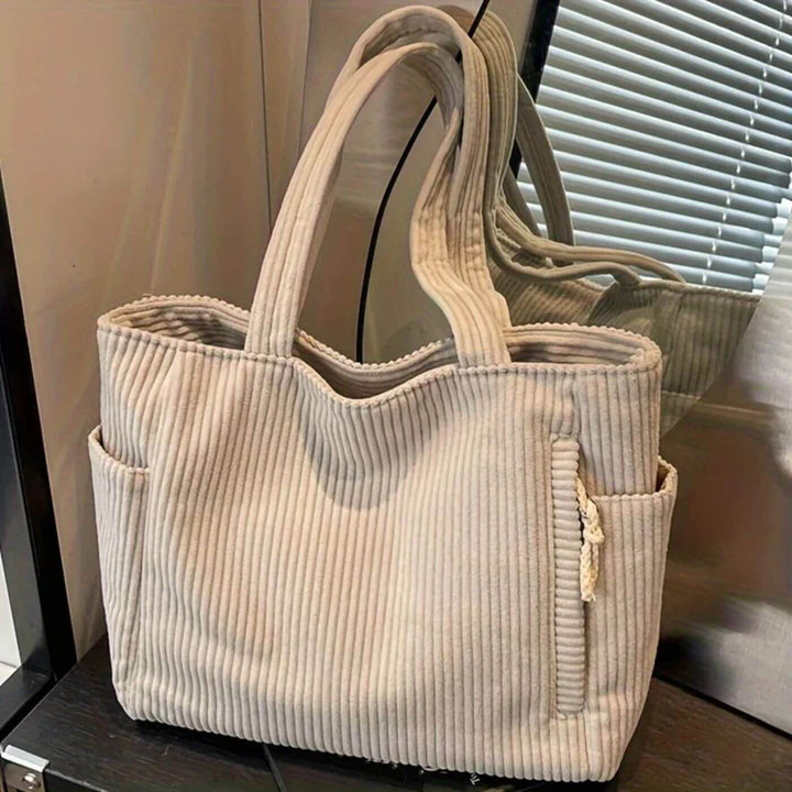 Nancy – Stylish Corduroy Tote Bag