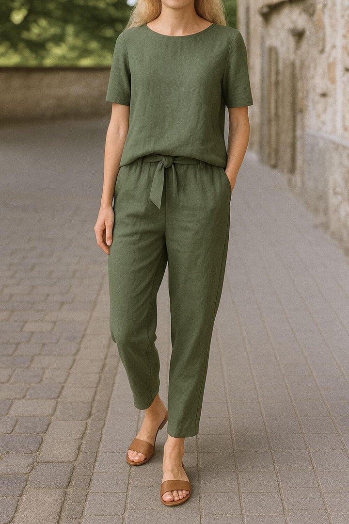 Reina - Comfortable Summer Blouse and Pants Set