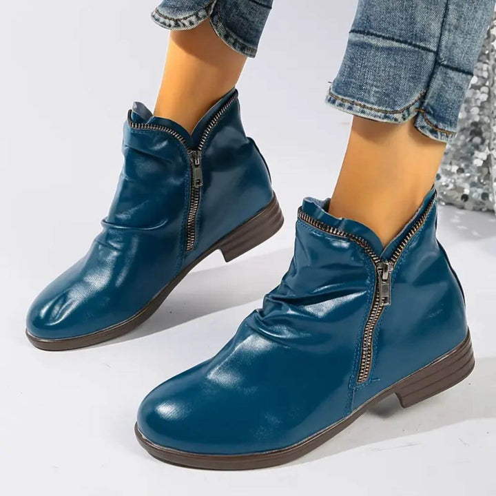 Sophia - Low Heel Orthopedic Leather Ankle Boots