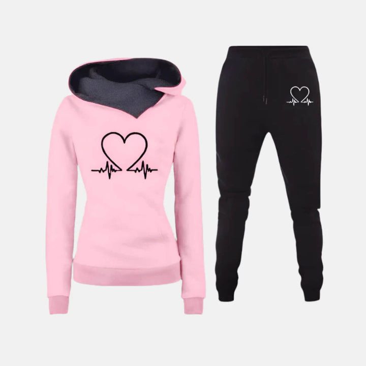 Valeria - Ultra Comfortable Heartbeat Hoodie and Pants Set