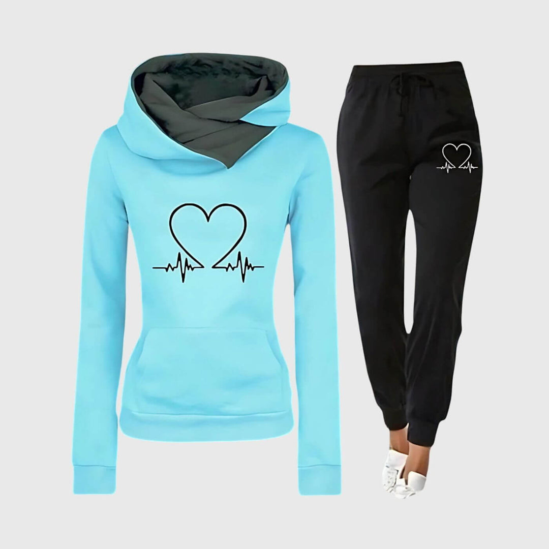 Valeria - Ultra Comfortable Heartbeat Hoodie and Pants Set