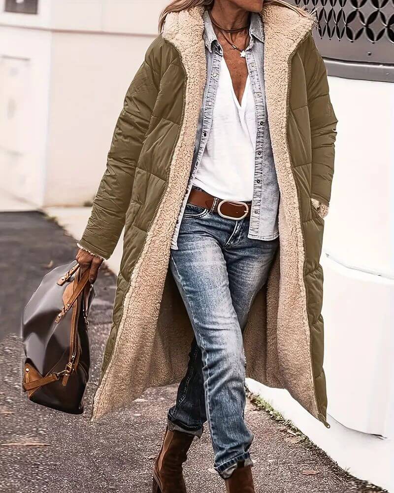 Vivian - Reversible Fleece Lined Winter Long Coat