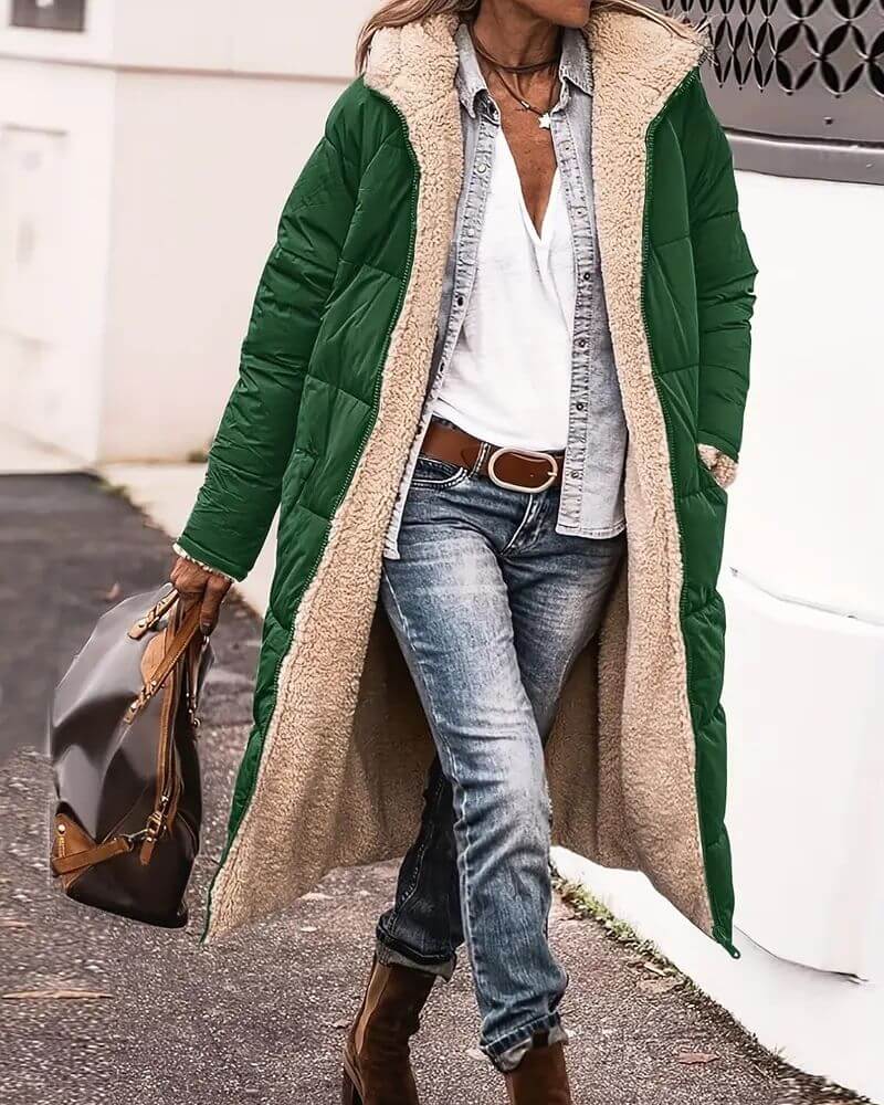 Vivian - Reversible Fleece Lined Winter Long Coat