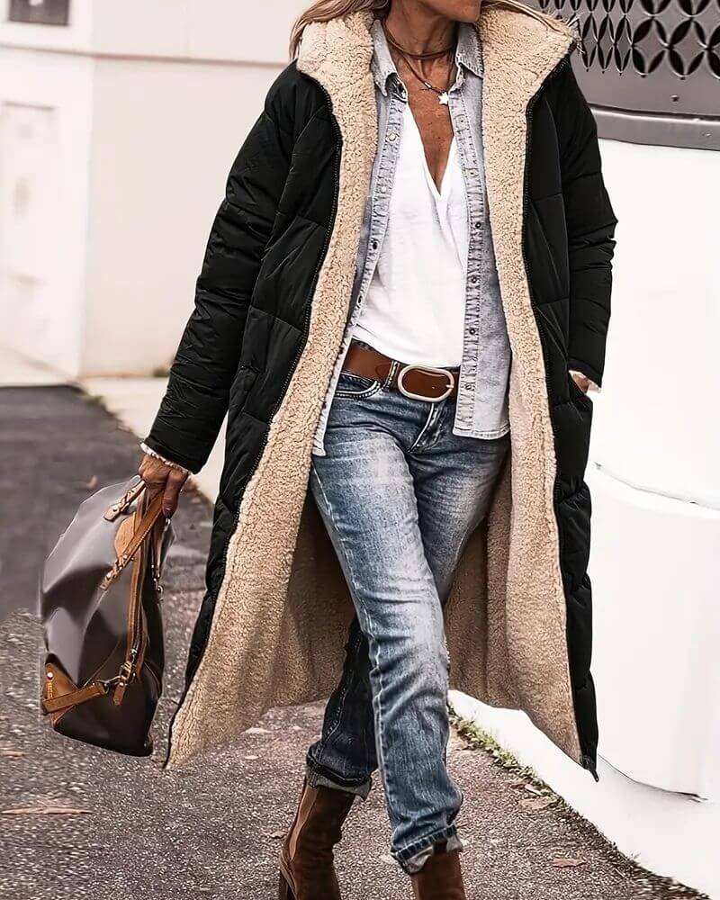 Vivian - Reversible Fleece Lined Winter Long Coat